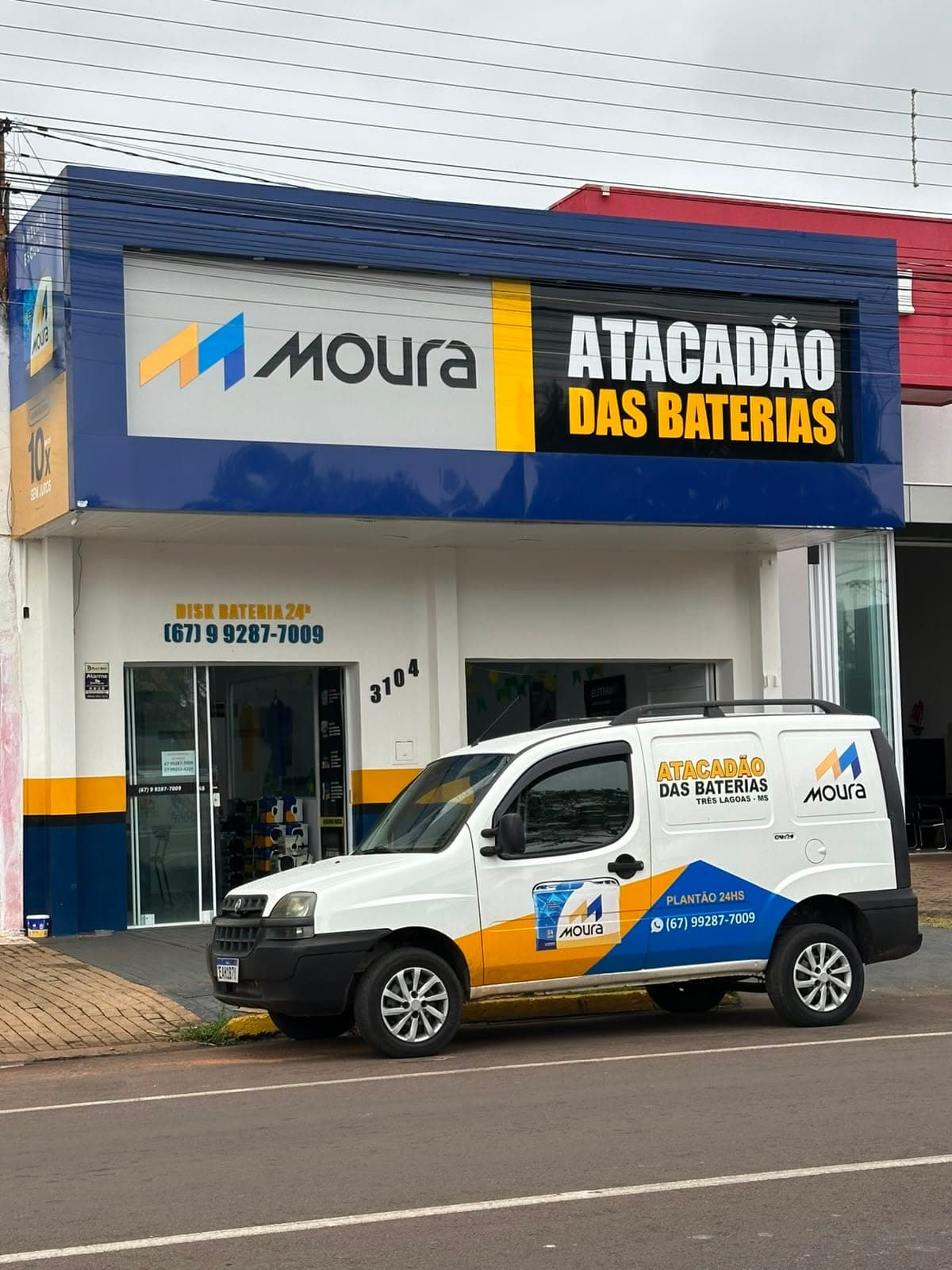Fachada da loja Atacadão das Baterias na Av. Capitão Olinto Mancini, em Três Lagoas